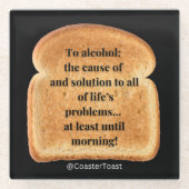 Glazen Onderzetter met Funny Witty Toast (Voorkant)