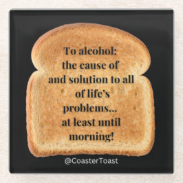 Glazen Onderzetter met Funny Witty Toast
