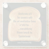 Glazen Onderzetter met Funny Witty Toast (Achterkant)