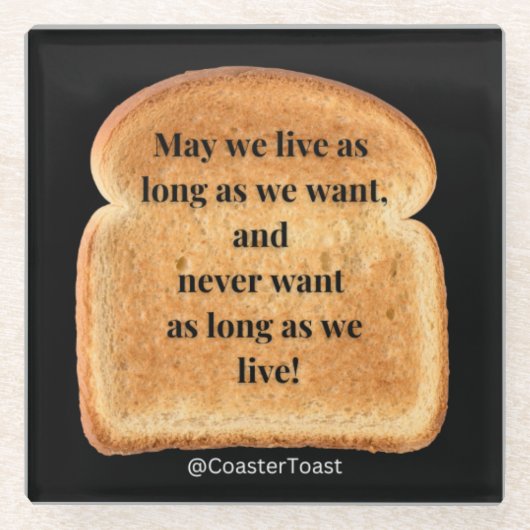Glazen Onderzetter met Funny Witty Toast (Voorkant)