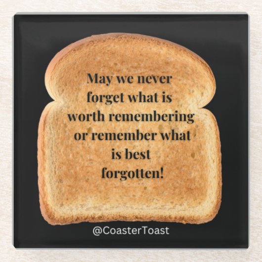 Glazen Onderzetter met Funny Witty Toast (Voorkant)