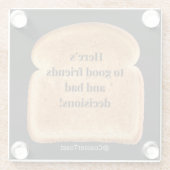 Glazen Onderzetter met Funny Witty Toast (Achterkant)