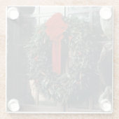 Glazen Onderzetter met kerstkrans (Achterkant)