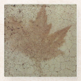 Glazen Onderzetter met lederen opdruk