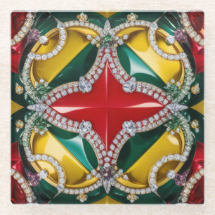 Glazen onderzetter met Los Angeles kleuren