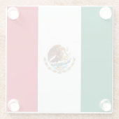 Glazen onderzetter met Mexicaanse vlag (Achterkant)