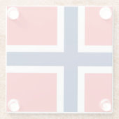 Glazen onderzetter met Noorse vlag (Achterkant)