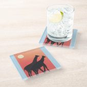 Glazen Onderzetter met ontwerp van Giraffe (Schuin)