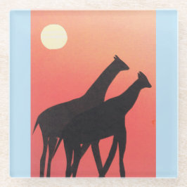 Glazen Onderzetter met ontwerp van Giraffe