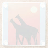 Glazen Onderzetter met ontwerp van Giraffe (Achterkant)