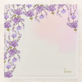 Glazen onderzetter met ornament