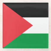 Glazen onderzetter met Palestijnse vlag (Voorkant)