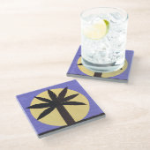 Glazen Onderzetter met palmstructuur en volledig b (Schuin)