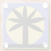 Glazen Onderzetter met palmstructuur en volledig b (Achterkant)