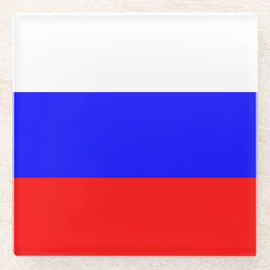 Glazen onderzetter met Russische vlag (Voorkant)