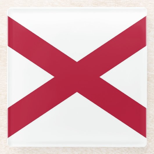 Glazen onderzetter met vlag van Alabama, Verenigde (Voorkant)