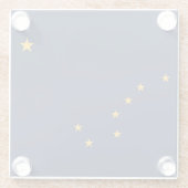 Glazen onderzetter met vlag van Alaska, Verenigde  (Achterkant)