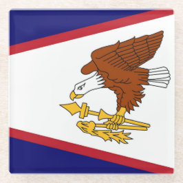 Glazen onderzetter met vlag van Amerikaans Samoa