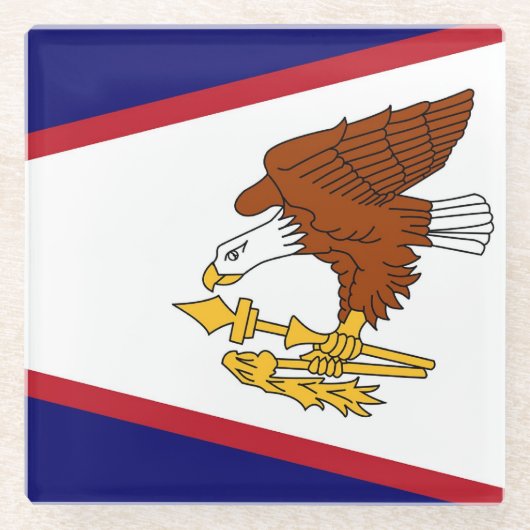 Glazen onderzetter met vlag van Amerikaans Samoa (Voorkant)