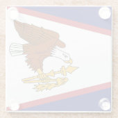 Glazen onderzetter met vlag van Amerikaans Samoa (Achterkant)