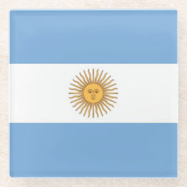 Glazen onderzetter met vlag van Argentinië