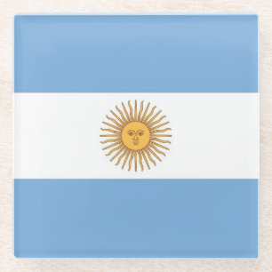 Glazen onderzetter met vlag van Argentinië