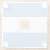 Glazen onderzetter met vlag van Argentinië (Achterkant)