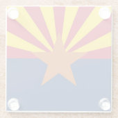 Glazen onderzetter met vlag van Arizona, Verenigde (Achterkant)