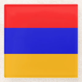 Glazen onderzetter met vlag van Armenië