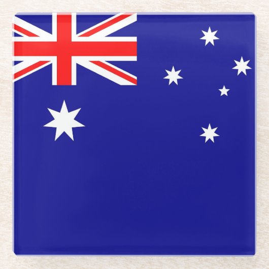Glazen onderzetter met vlag van Australië (Voorkant)
