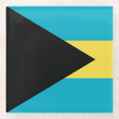 Glazen onderzetter met vlag van Bahama's (Voorkant)