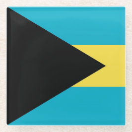 Glazen onderzetter met vlag van Bahama's