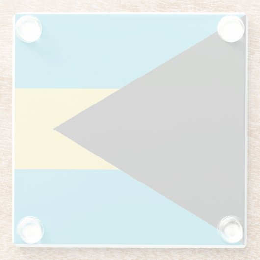 Glazen onderzetter met vlag van Bahama's (Achterkant)
