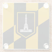 Glazen onderzetter met vlag van Baltimore Maryland (Achterkant)