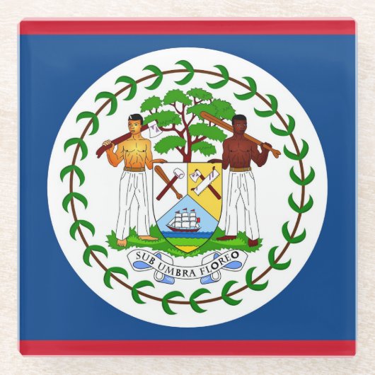 Glazen onderzetter met vlag van Belize (Voorkant)