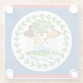 Glazen onderzetter met vlag van Belize (Achterkant)
