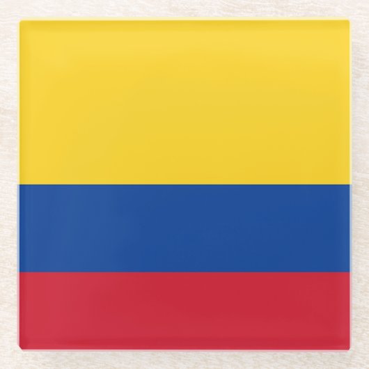 Glazen onderzetter met vlag van Colombia (Voorkant)