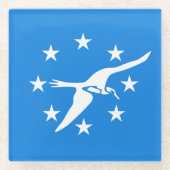 Glazen onderzetter met vlag van Corpus Christi, Ve (Voorkant)