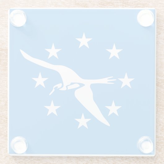 Glazen onderzetter met vlag van Corpus Christi, Ve (Achterkant)