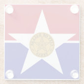 Glazen onderzetter met vlag van Dallas, Verenigde  (Achterkant)