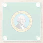 Glazen onderzetter met vlag van de Amerikaanse sta (Achterkant)