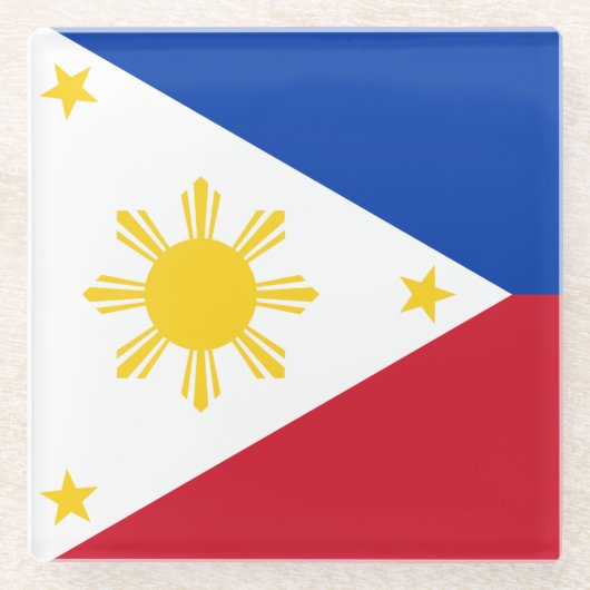 Glazen onderzetter met vlag van de Filipijnen (Voorkant)