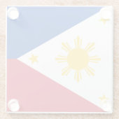 Glazen onderzetter met vlag van de Filipijnen (Achterkant)