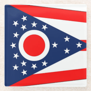 Glazen onderzetter met vlag van de staat Ohio, Ver