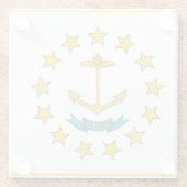 Glazen onderzetter met vlag van de staat Rhode Isl (Achterkant)