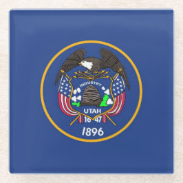 Glazen onderzetter met vlag van de Verenigde State