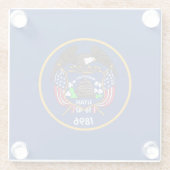 Glazen onderzetter met vlag van de Verenigde State (Achterkant)