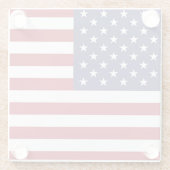 Glazen onderzetter met vlag van de VS (Achterkant)