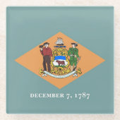 Glazen onderzetter met vlag van Delaware, VS (Voorkant)