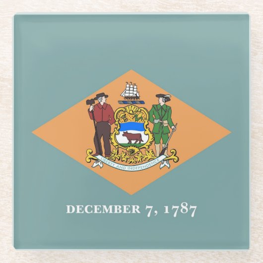 Glazen onderzetter met vlag van Delaware, VS (Voorkant)